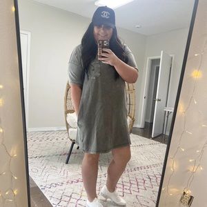 TERRY KNIT MINERAL WASHED DRESS